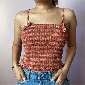 Square Neck Orange Top